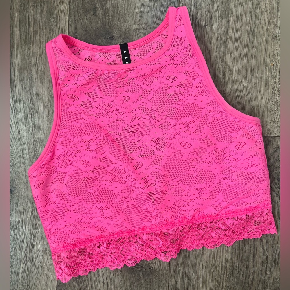 Savage X Fenty Neon Pink Lace Sport Tank